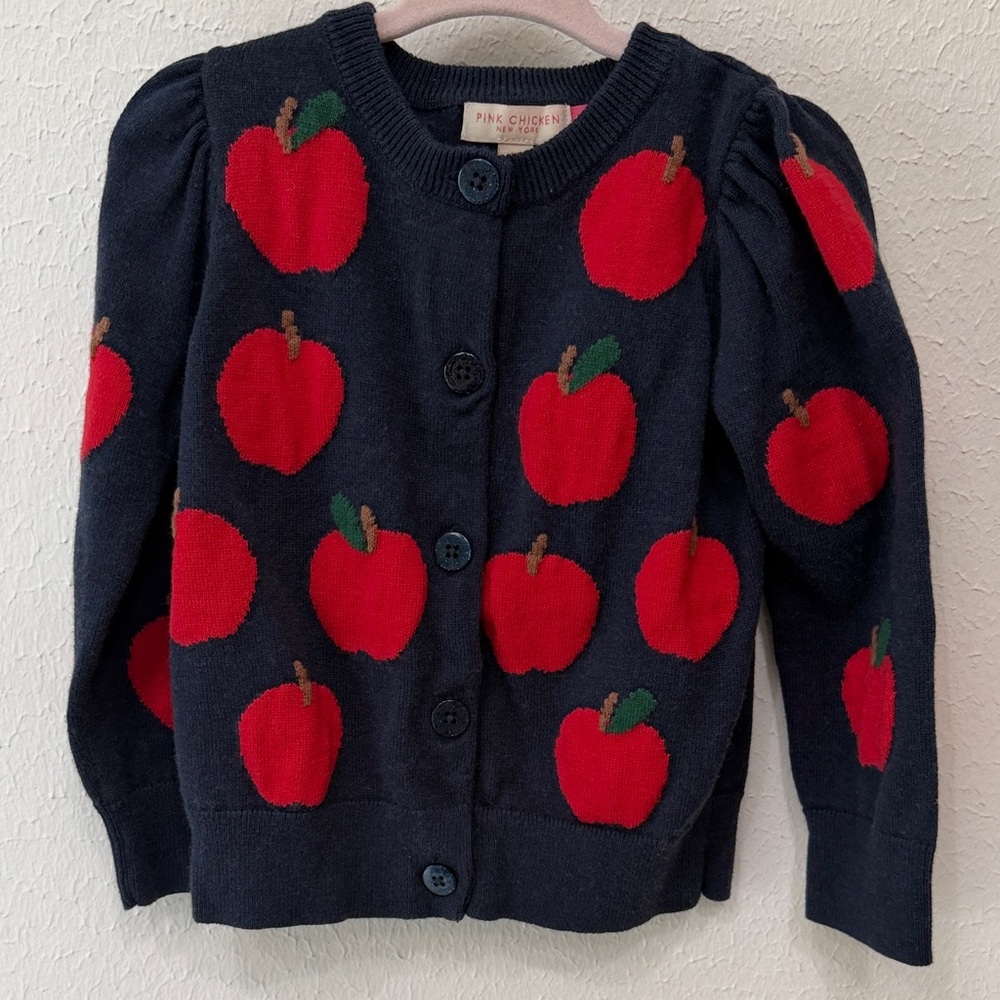 Pink Chicken apple cardigan